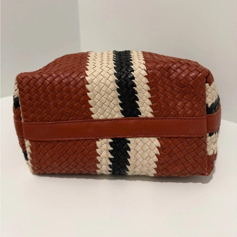 NEW Madewell The Handwoven Mini Tote leather in Dusty Redwood Multi NV808 $158 - Picture 5 of 11